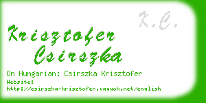 krisztofer csirszka business card